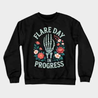 Chronic Illness Flare Day In Progress Spoonie Awareness Crewneck Sweatshirt
